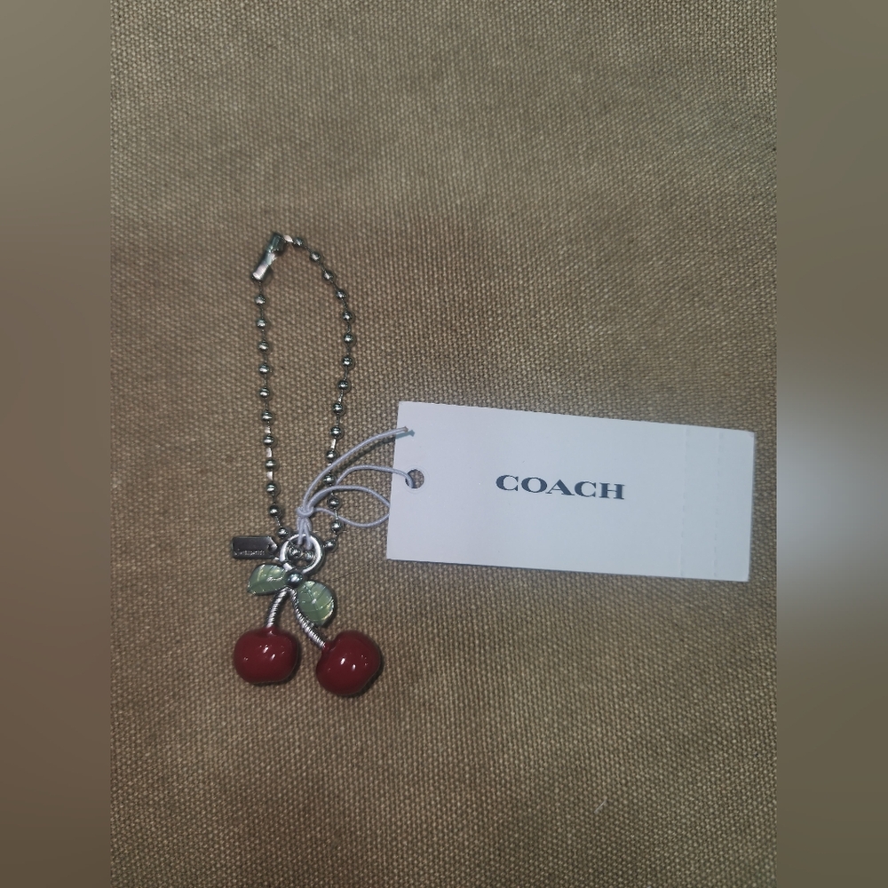 Coach RARE New York Exclusive Cherries Shoe Charm Wristlet Wallet Purse Cherry - Picture 3 of 6